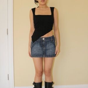 REVOLVE Black Square Neck Top